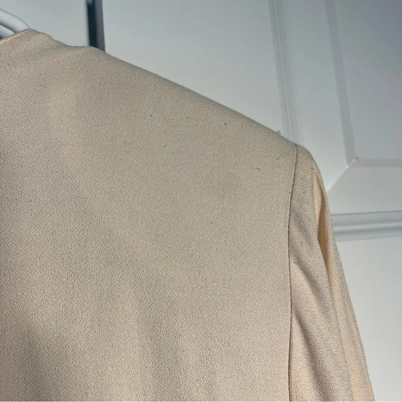 Vintage Briggs Cream Crinkle Textured Button Front Long Sleeve Top Size Large - Picture 9 of 11